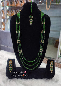 Fashion Gold Plated Long Pearl Mala Jewellery Set