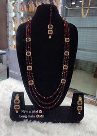 Fashion Gold Plated Long Pearl Mala Jewellery Set