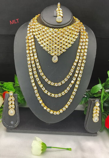 Gold Plated CZ Stone Choker Jewellery Set