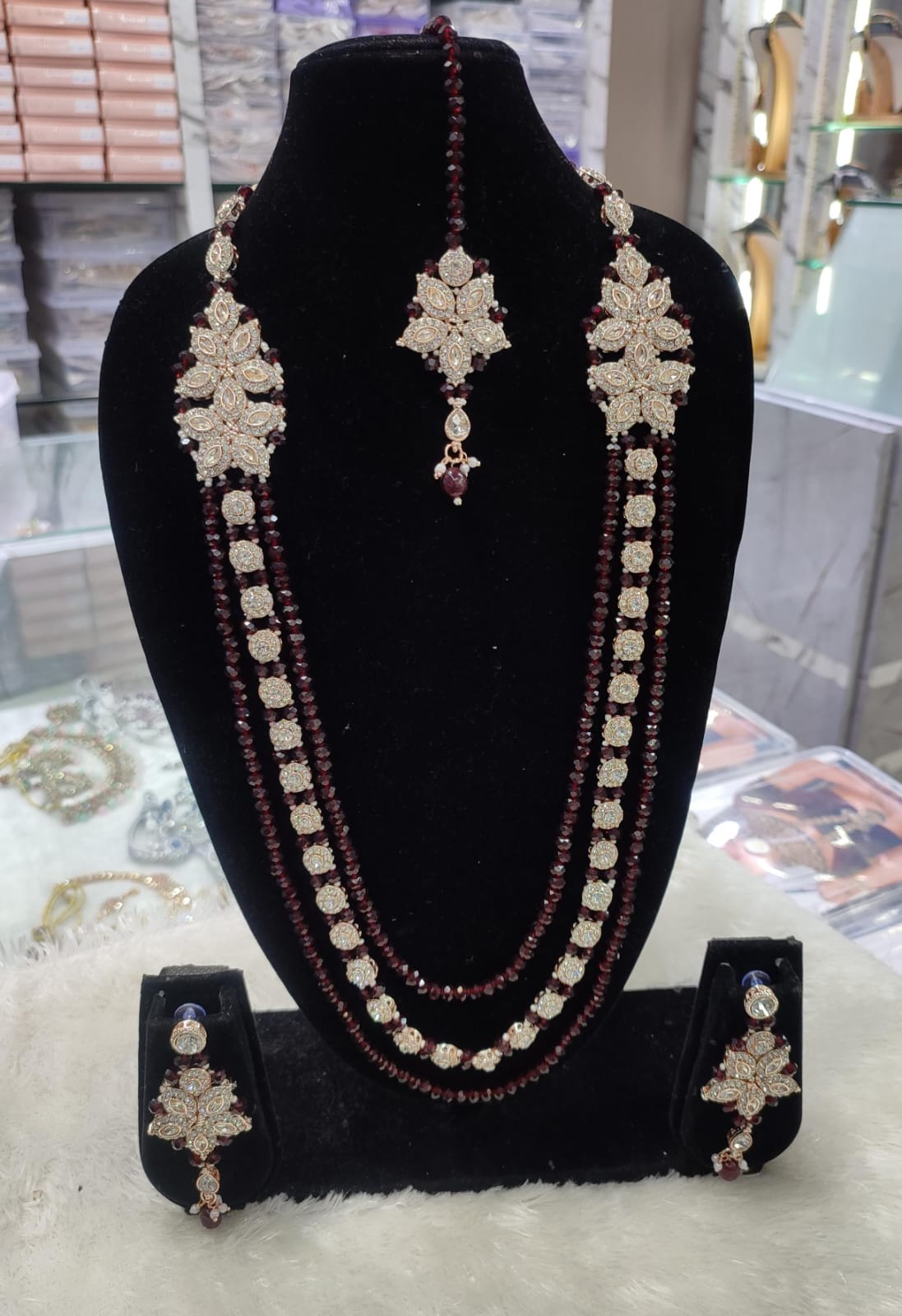 Rose Gold Plated CZ Stone Jewellery Set