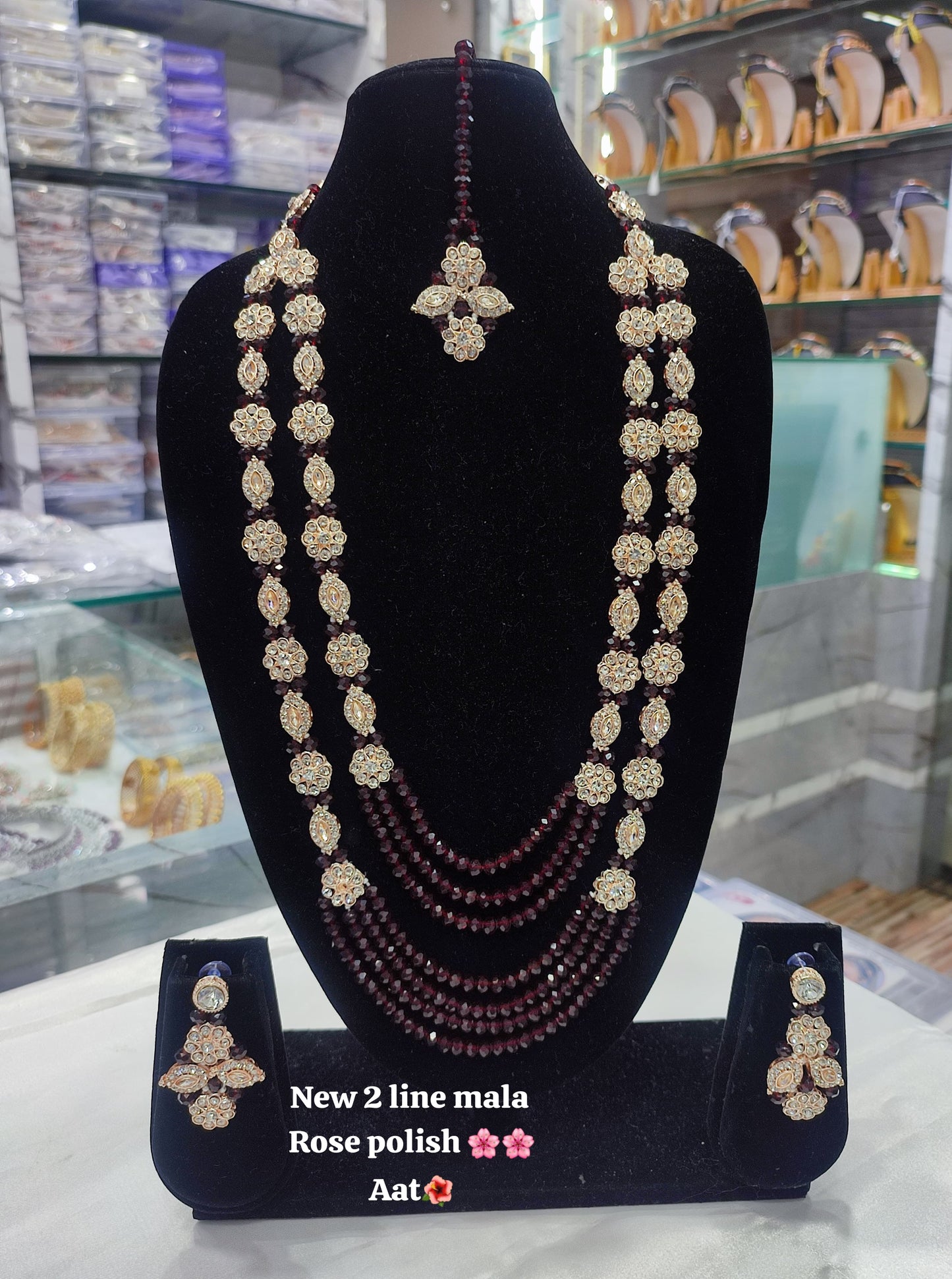 CZ Stone Rose Gold Palted Jewellery Set