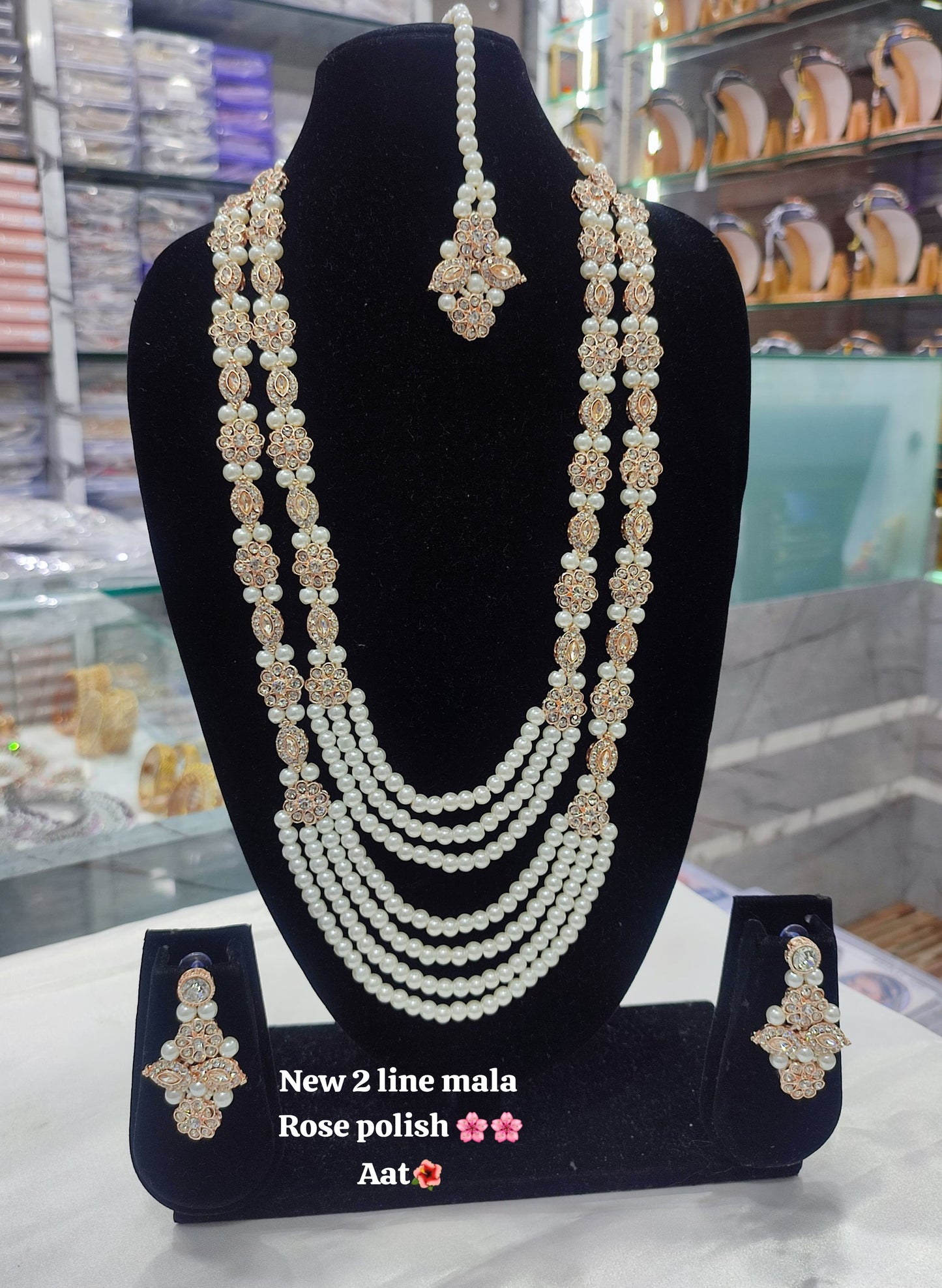 CZ Stone Rose Gold Palted Jewellery Set