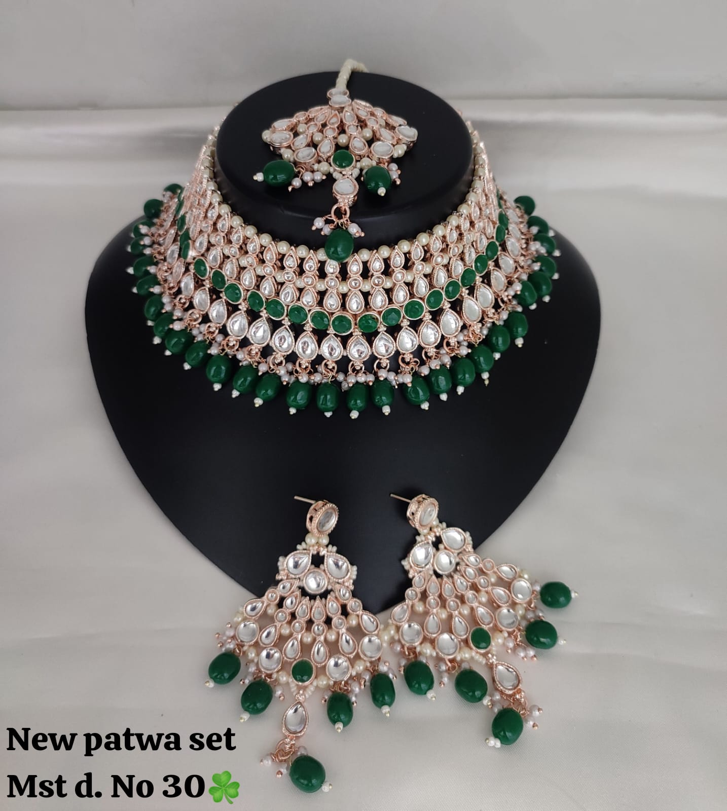 Rose Gold Plated Kundan Stone Jewellery Set