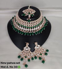Rose Gold Plated Kundan Stone Jewellery Set