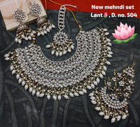 Choker Kundan Stone Antique Gold Plated Jewellery Set