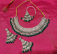 Elegant Pink Shimmering White Crystal Choker Set