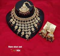 CZ Stone Gold Plated Choker Jewellery Set