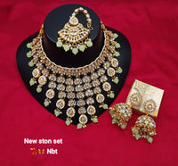 CZ Stone Gold Plated Choker Jewellery Set