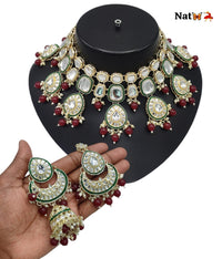 Kundan Stone Gold Plated Choker Jewellery Set