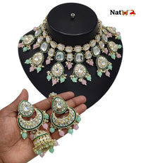 Kundan Stone Gold Plated Choker Jewellery Set