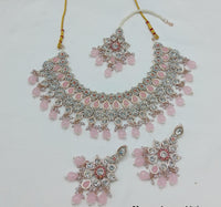 Choker Rose Gold Plated CZ Stone Jewellery Set