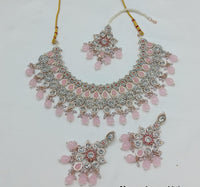 Choker Rose Gold Plated CZ Stone Jewellery Set
