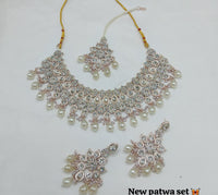 Choker Rose Gold Plated CZ Stone Jewellery Set