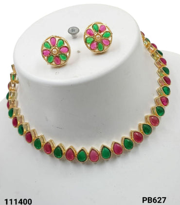 Gold Plated Fancy Choker Necklace Set