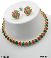 Gold Plated Fancy Choker Necklace Set