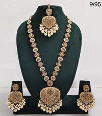 Necklace Set with Earrings & Maang Tikka – Traditional Long Set for Wedding & Festive Wear