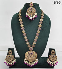 Necklace Set with Earrings & Maang Tikka – Traditional Long Set for Wedding & Festive Wear