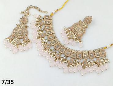 Lavender Enamel & Gold-Tone Choker Set