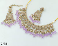 Lavender Enamel & Gold-Tone Choker Set