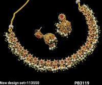 Gold Plated CZ Stone Choker Jewellery Set