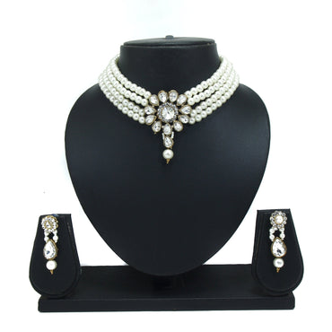 Gold Plated CZ Stone Choker Jewellery Set