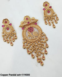 Floral Design Traditional Copper Pendant Set