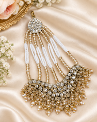 Chand Motif Crystal Jhoomar / Traditional Bridal Hair Tikka