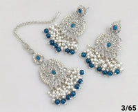 Silver Plated Earring Mangtika Set