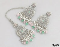 Silver Plated Earring Mangtika Set