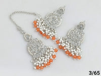 Silver Plated Earring Mangtika Set