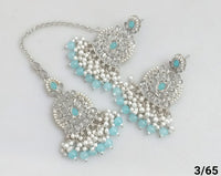 Silver Plated Earring Mangtika Set