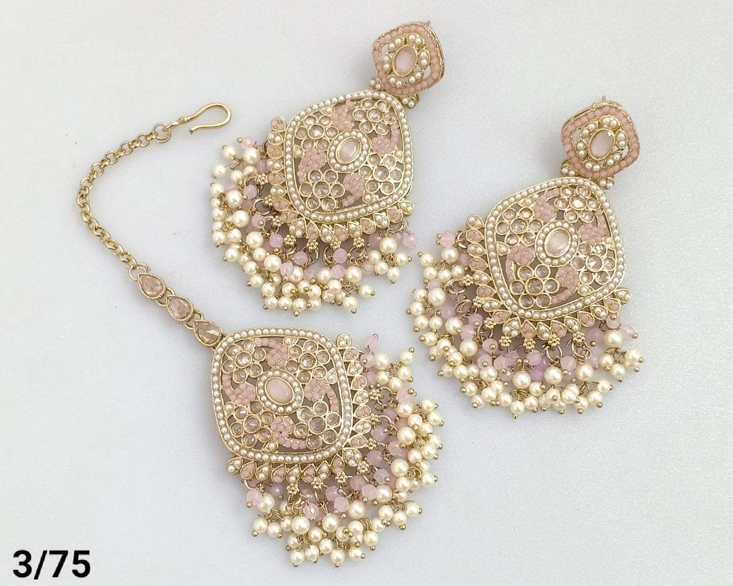 Antique Gold Plated Earring Mangtika Set