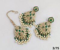 Antique Gold Plated Earring Mangtika Set