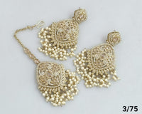 Antique Gold Plated Earring Mangtika Set