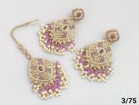 Antique Gold Plated Earring Mangtika Set