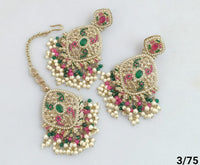 Antique Gold Plated Earring Mangtika Set