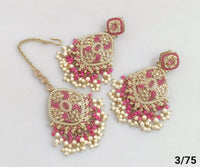Antique Gold Plated Earring Mangtika Set