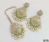 Antique Gold Plated Earring Mangtika Set