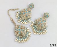 Antique Gold Plated Earring Mangtika Set