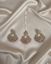 Antique Gold-Tone Earring and Maang Tikka Set For Woman & Girls