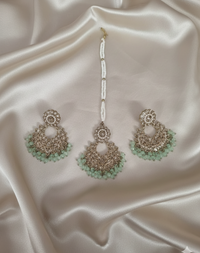 Antique Gold-Tone Earring and Maang Tikka Set For Woman & Girls
