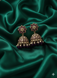 Classic White Pearl Blossom Jhumkas