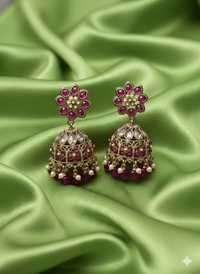 Classic White Pearl Blossom Jhumkas