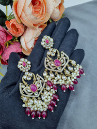 Statement Drop Earrings with Bead & Pearl Fringe