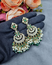 Regal Crescent Earrings with Pearl Drops