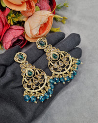 Intricate Chandbali Statement Earrings with Pearl Cluster Drops