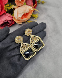 Geometric Crystal Statement Drop Earrings