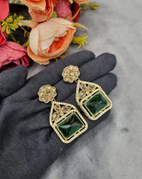 Geometric Crystal Statement Drop Earrings