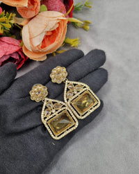 Geometric Crystal Statement Drop Earrings