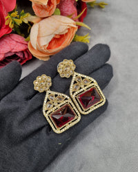 Geometric Crystal Statement Drop Earrings
